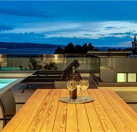 5 bedroom beachfront villa with heated pool near Omis, sleeps 9